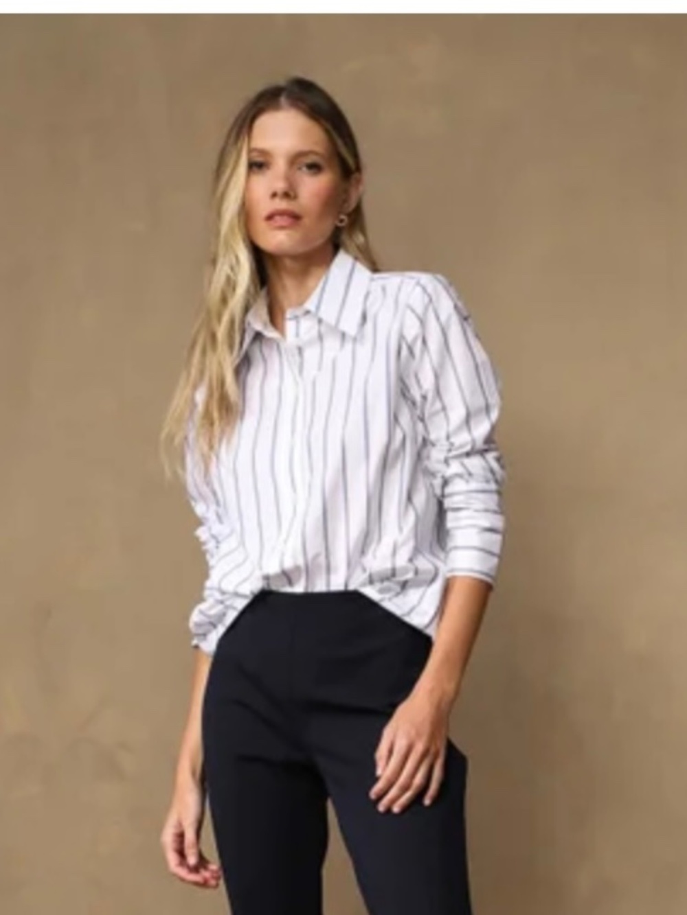 Banana Republic The Classic Shirt Blue White Stripe Cotton Button Down S